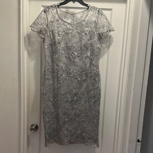 Elegant Gray Lace Dress